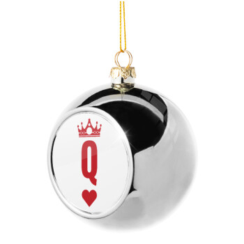 Queen, Χριστουγεννιάτικη μπάλα δένδρου Ασημένια 8cm