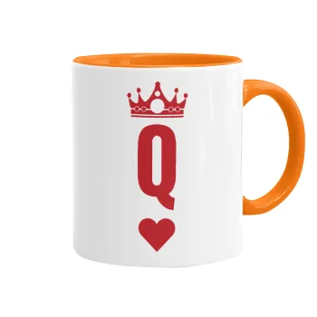 Queen, Mug colored orange, ceramic, 330ml