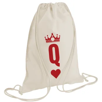 Queen, Backpack bag GYMBAG natural (28x40cm)