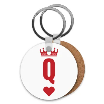 Queen, Μπρελόκ Ξύλινο στρογγυλό MDF Φ5cm