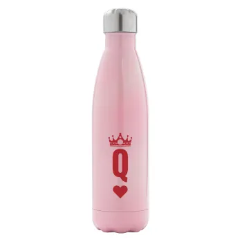 Queen, Metal mug thermos Pink Iridiscent (Stainless steel), double wall, 500ml