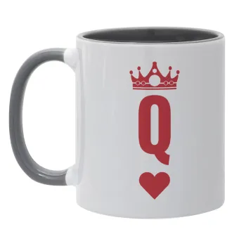 Queen, Κούπα χρωματιστή γκρι, κεραμική, 330ml
