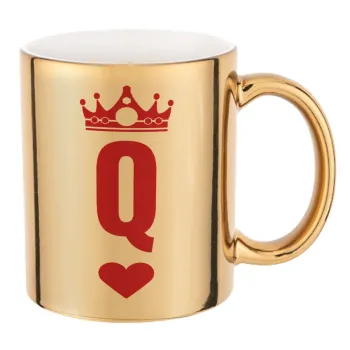 Queen, Κούπα κεραμική, χρυσή καθρέπτης, 330ml