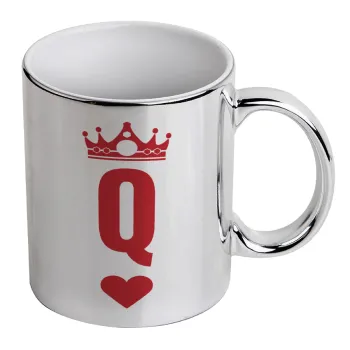 Queen, Κούπα κεραμική, ασημένια καθρέπτης, 330ml