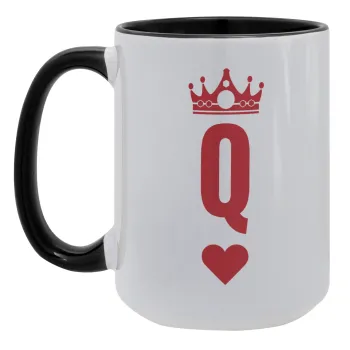Queen, Κούπα Mega 15oz, κεραμική Μαύρη, 450ml