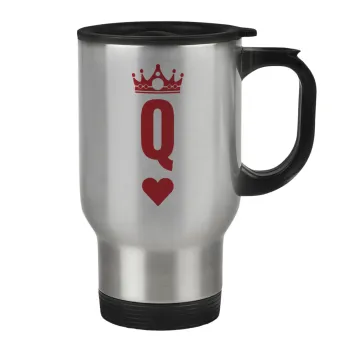 Queen, Κούπα ταξιδιού ανοξείδωτη με καπάκι, διπλού τοιχώματος (θερμό) 450ml