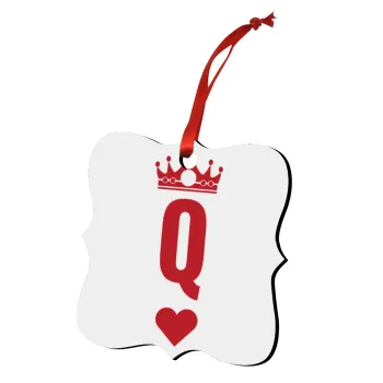 Queen, Christmas ornament polygon wooden 7.5cm