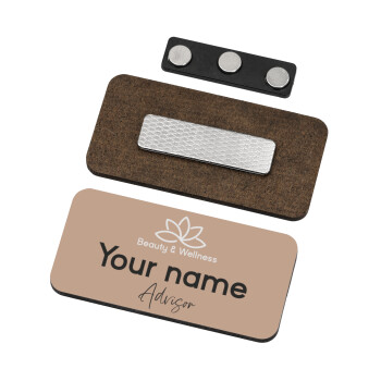 Spa Beauty & Wellness, Name Tags/Badge Ξύλινο με μαγνήτη ασφαλείας (75x40mm)