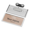 Name Tags/Badge Silver με μαγνήτη ασφαλείας (75x36mm)