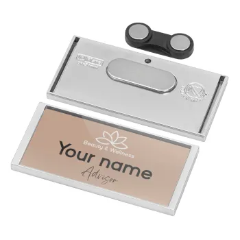 Spa Beauty & Wellness, Name Tags/Badge Silver με μαγνήτη ασφαλείας (75x36mm)