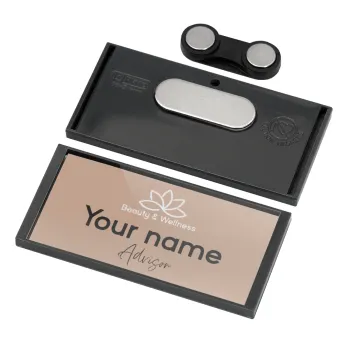 Spa Beauty & Wellness, Name Tags/Badge Anthracite με μαγνήτη ασφαλείας (75x36mm)