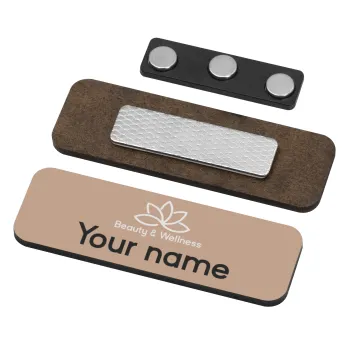 Spa Beauty & Wellness, Name Tags/Badge Ξύλινο με μαγνήτη ασφαλείας (75x25mm)