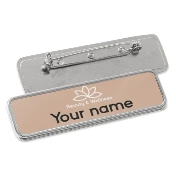 Spa Beauty & Wellness, Name Tags/Badge Metal Pin/Safety  (7x2cm)