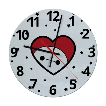 Baymax heart, Ρολόι τοίχου γυάλινο (30cm)