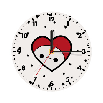 Baymax heart, Wooden wall clock (20cm)