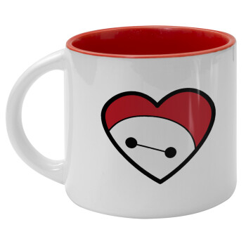 Baymax heart, Κούπα κεραμική 400ml Λευκή/Κόκκινη