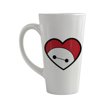 Baymax heart, Κούπα κωνική Latte Μεγάλη, κεραμική, 450ml