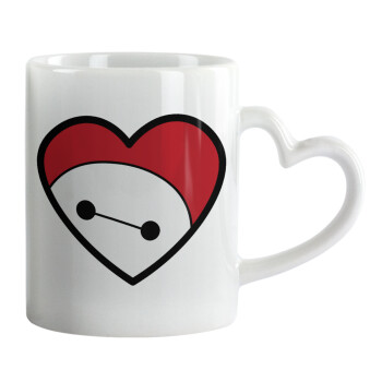 Baymax heart, Mug heart handle, ceramic, 330ml