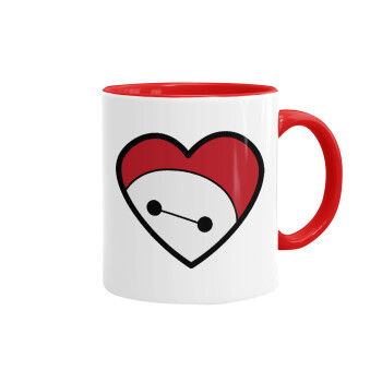 Baymax heart, Mug colored red, ceramic, 330ml