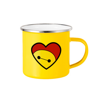 Baymax heart, Κούπα Μεταλλική εμαγιέ Κίτρινη 360ml