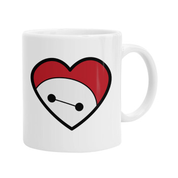 Baymax heart, Ceramic coffee mug, 330ml (1pcs)