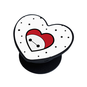 Baymax heart, Phone Holders Stand  καρδιά Μαύρο Βάση Στήριξης Κινητού στο Χέρι
