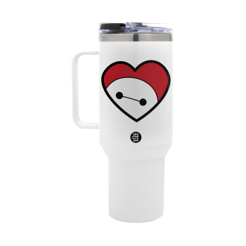 Baymax heart, Mega Stainless steel Tumbler with lid, double wall 1,2L
