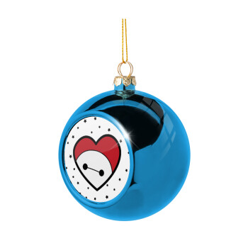 Baymax heart, Blue Christmas tree ball ornament 8cm