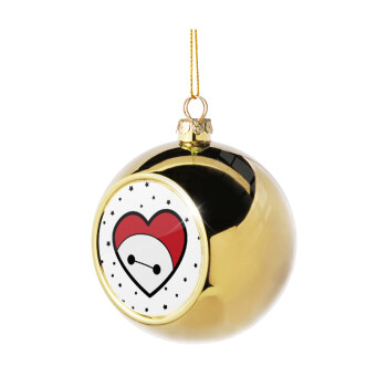 Baymax heart, Χριστουγεννιάτικη μπάλα δένδρου Χρυσή 8cm
