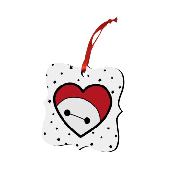 Baymax heart, Στολίδι Χριστουγεννιάτικο στολίδι polygon ξύλινο 7.5cm