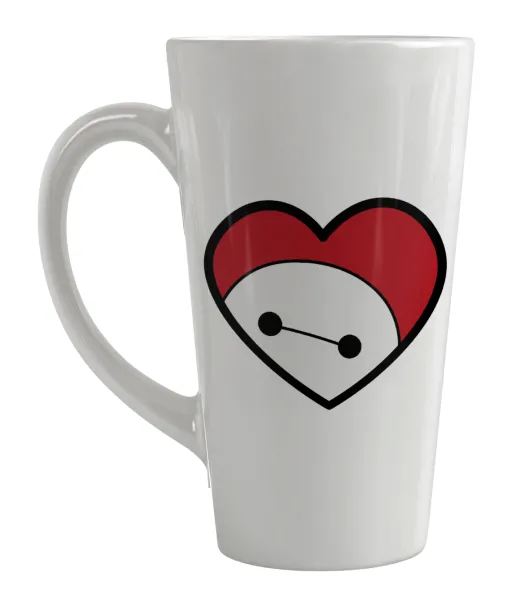 Baymax heart — Large tapered latte mug, ceramic, 450ml