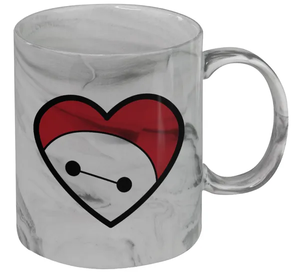 Baymax heart — Κούπα κεραμική, marble style (μάρμαρο), 330ml