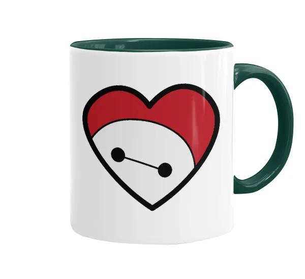 Baymax heart — Κούπα χρωματιστή πράσινη, κεραμική, 330ml