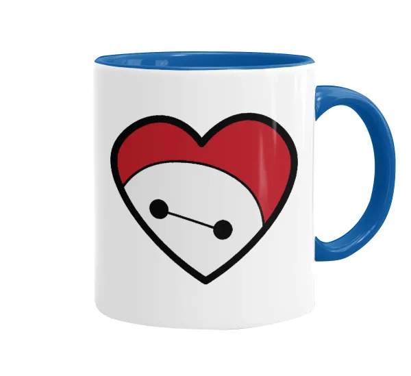 Baymax heart — Κούπα χρωματιστή μπλε, κεραμική, 330ml