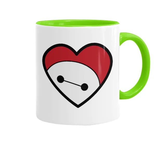 Baymax heart — Mug colored light green, ceramic, 330ml