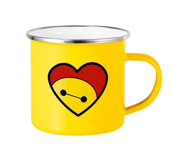 Baymax heart — Κούπα Μεταλλική εμαγιέ Κίτρινη 360ml