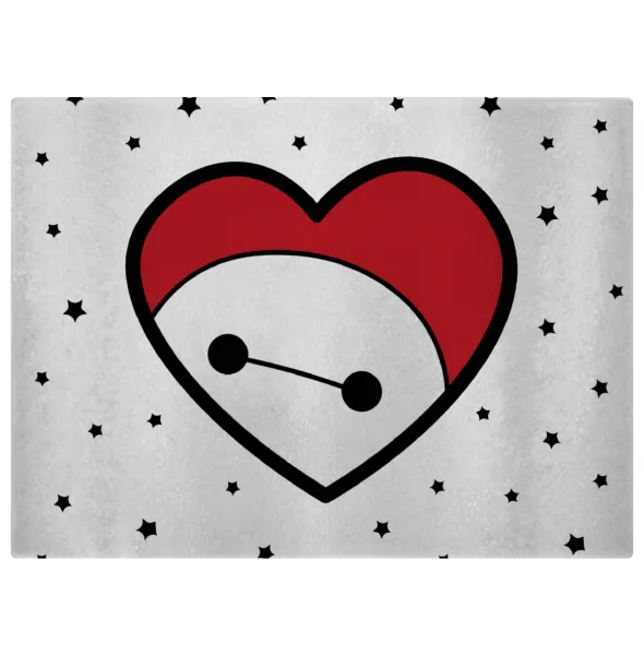 Baymax heart — Επιφάνεια κοπής γυάλινη (38x28cm)
