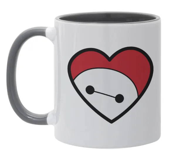 Baymax heart — Mug colored grey, ceramic, 330ml
