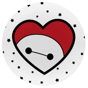 Baymax heart, Mousepad Round 20cm
