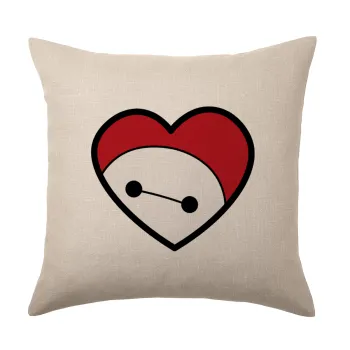 Baymax heart, Μαξιλάρι καναπέ ΛΙΝΟ 40x40cm περιέχεται το  γέμισμα