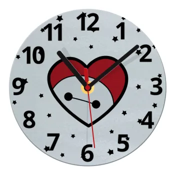 Baymax heart, Ρολόι τοίχου γυάλινο (20cm)