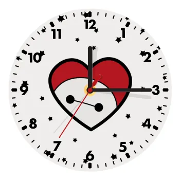 Baymax heart, Wooden wall clock (20cm)