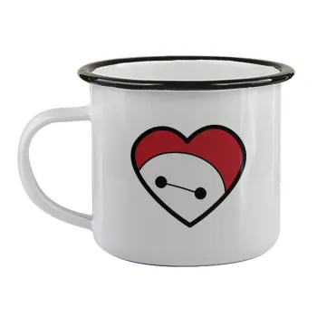 Baymax heart, Κούπα εμαγιέ με μαύρο χείλος 360ml