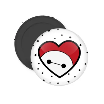Baymax heart, Μαγνητάκι ψυγείου στρογγυλό διάστασης 5cm