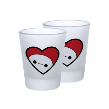 Baymax heart, Σφηνοπότηρα γυάλινα 45ml του πάγου (2 τεμάχια)