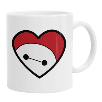 Baymax heart, Κούπα, κεραμική, 330ml