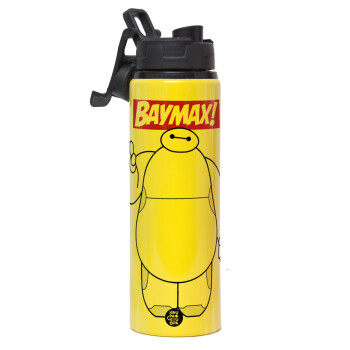 Baymax hi, Metallic water bottle with safety lid, 850ml aluminum