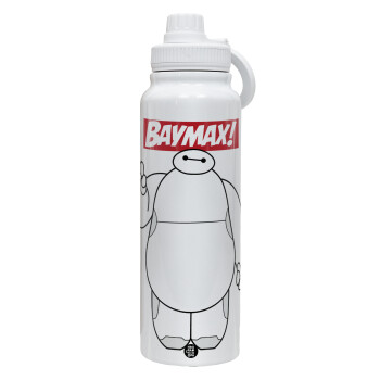 Baymax hi, 1L Stainless Steel Thermal Bottle with Phone Holder & Double Wall Insulation