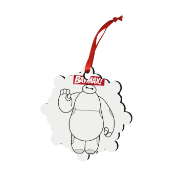 Baymax hi, Christmas ornament snowflake wooden 7.5cm