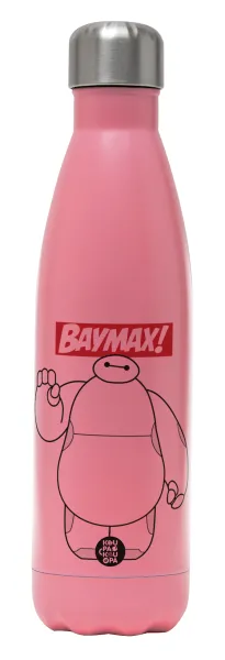 Baymax hi — Μεταλλικό παγούρι θερμός Ροζ Ματ (Stainless steel), διπλού τοιχώματος, 500ml